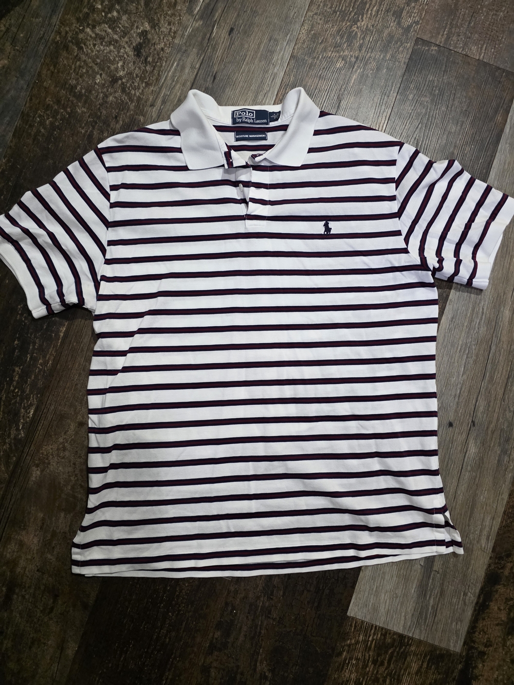 Polo by Ralph Lauren White with Dark Purple Striped Polo